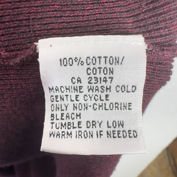 Talbots Women’s 2X Sweater‎ Dress Maroon Cotton Midi Short Sleeve Knit Preppy - Picture 7 of 9